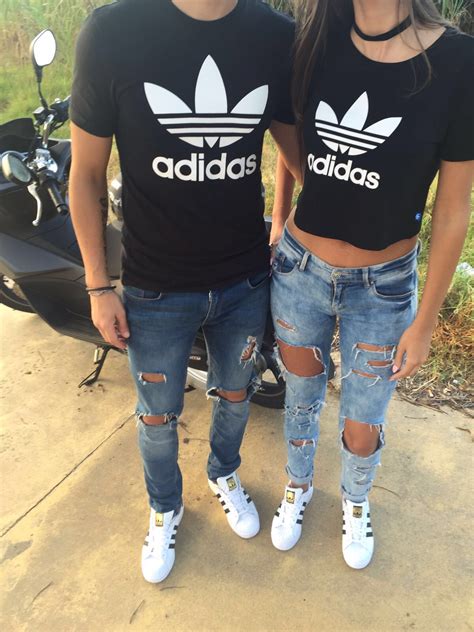 pink adidas sneakers | Matching couple outfits, Couples matching ...