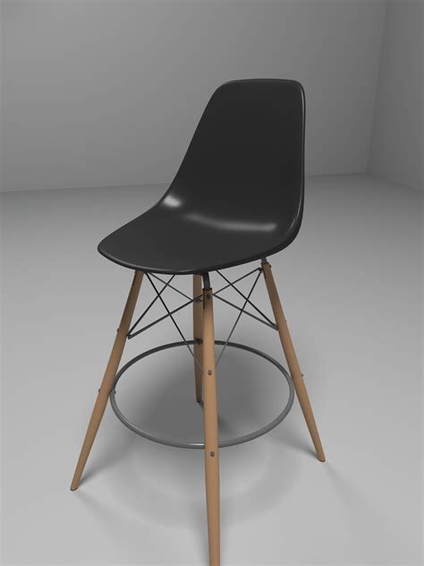 Eames Bar Chair 3d Model Max Obj 3ds Fbx