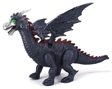 Battery Operated Walking Toy Dragon With Wings Figure W Realistic