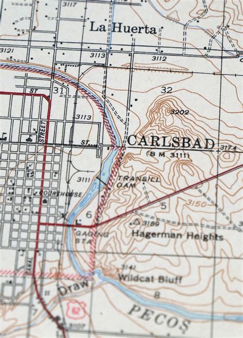 1943 Carlsbad New Mexico Loving Vintage 15 Minute Usgs Topographic Topo