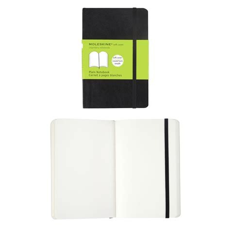 Moleskine Pocket Notebook With Plain Paper Black 3 12 X 5 12 192