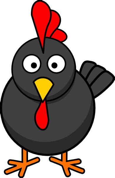 Cartoon Rooster Black Rooster Rooster