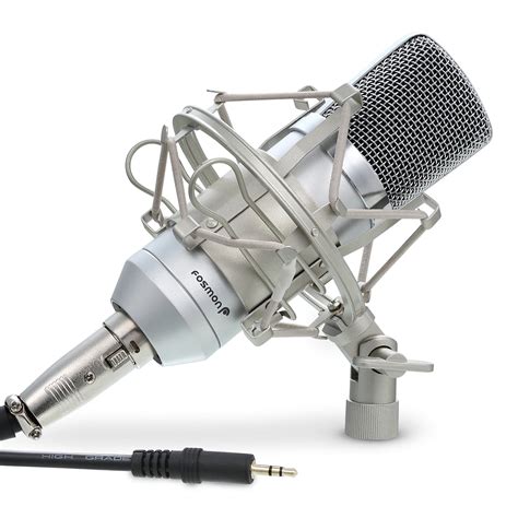 Professional Condenser Microphone Fosmon Xlr To 35mm Desktop Or