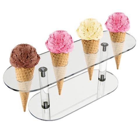 Holes Acrylic Ice Cream Cone Holder Tray Sushi Roll Display Stand Rack Shelf Cone Holders