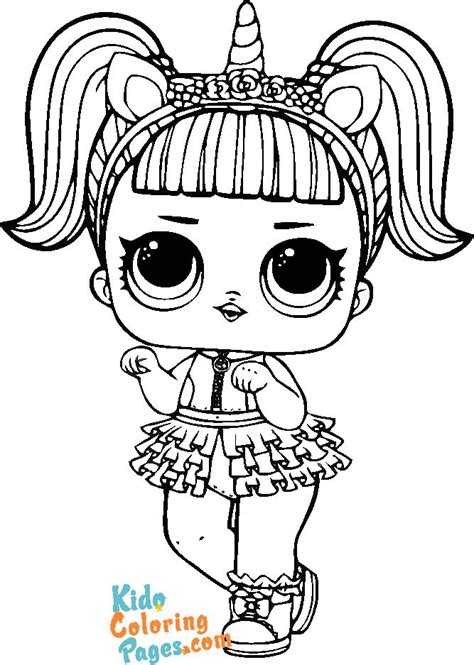 Picture To Color Lol Surprise Doll Unicorn Kids Coloring Pages
