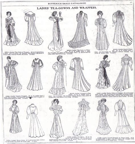 1907 Ladies Tea Gown Patterns From Catalogue Des Modes 1900s Fashion