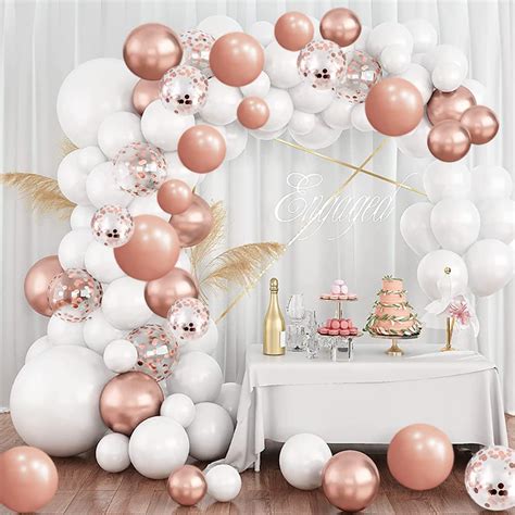 Rose Gold Balloon Arch Kit Rose Gold And White Balloons