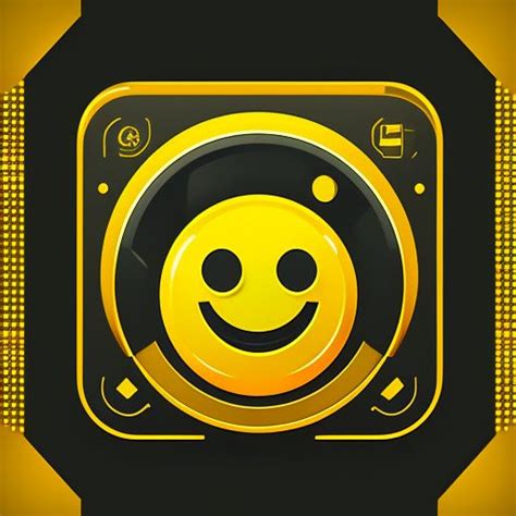 Huge Walrus519 Smiley Face Emoji Cyberpunk Logo Yellow