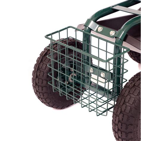 Outdoor Rolling Garden Seat Wheeled Stool W Tool Tray And Basket £46