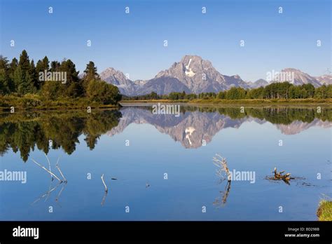 Oxbow Bend Mt Moran And Teton Mountain Range Grand Teton National Park