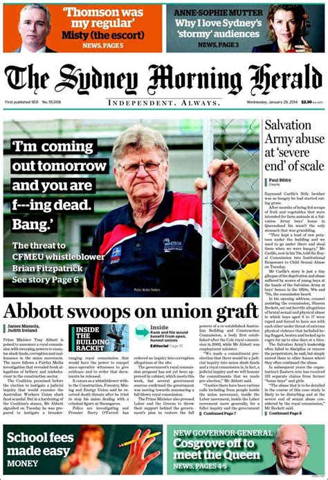 newspaper the sydney morning herald australia newspapers in australia wednesday s edition