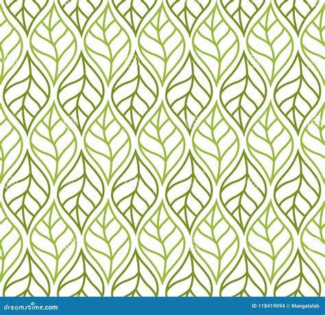Geometric Leaf Vector Seamless Pattern Floral Illustration Background