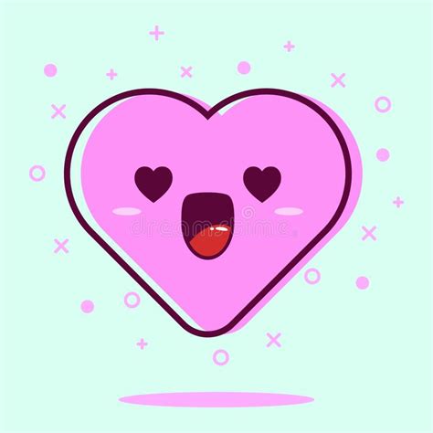 Heart Cartoon Cute Love Logo Vector Kawaii Design Doodle Style