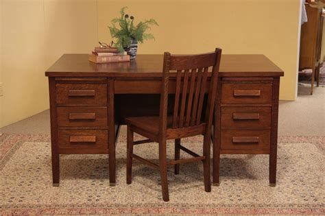 Arts And Crafts Quartersawn Mission Oak Desk