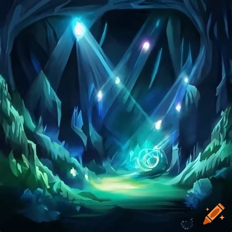 Anime Style Cave With Luminous Crystals On Craiyon