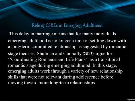 Casual Sexual Relationships And Experiences In Emerging Adulthood