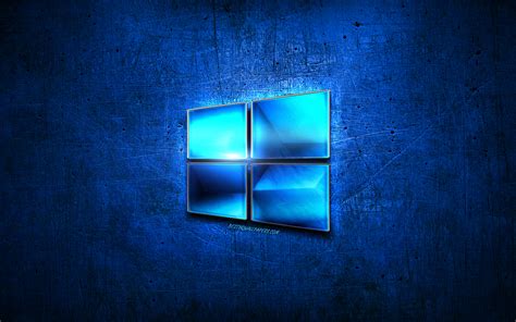 Ich habe eine internetseite mit . Herunterladen hintergrundbild windows 10, blau metall-logo ...