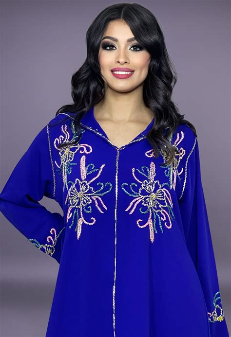 Jellaba Bleu Roi Tradi Caftan Les Artisans Marocains