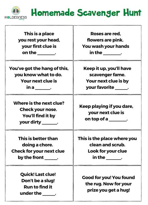 Clues And Riddles For A Treasure Hunt Askworksheet