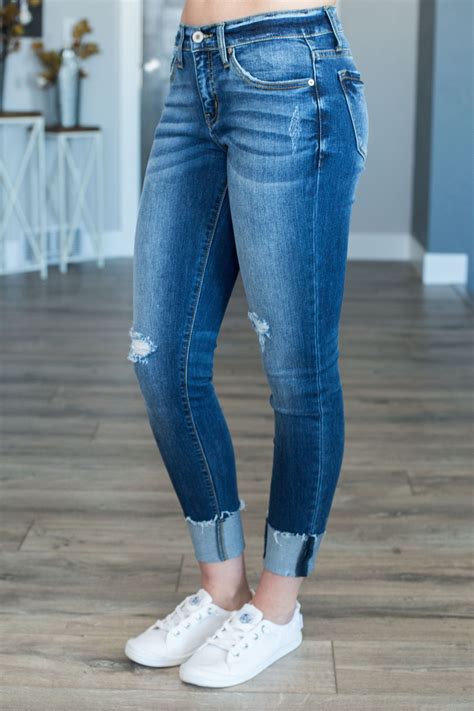 When paired with lighter colors, they keep you from veering too casual. Medium washed Kan Can Jean with slight distressing at the ...