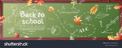 Banner Template School Board Autumn Leaves Stock Vector Royalty Free