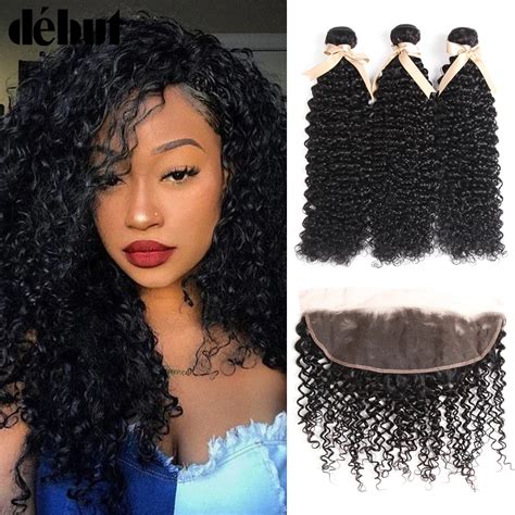 Debut Brazilian Hair Weave Bundles In Curly Human Hair Wet And Wavy Human Hair With Lace