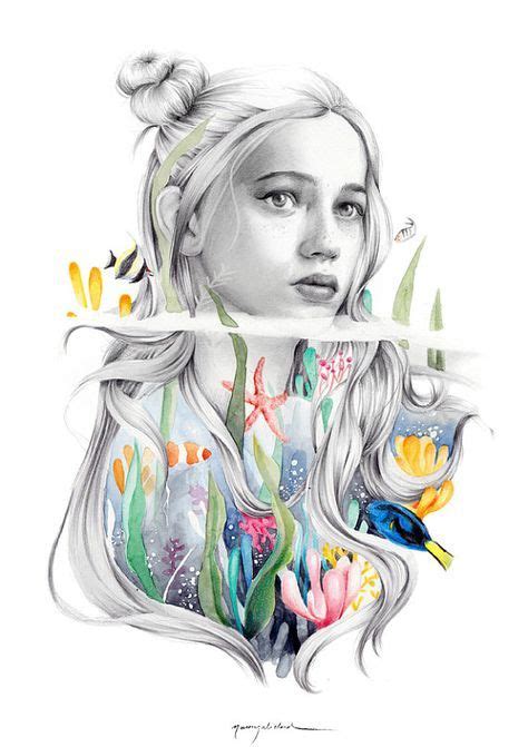 Chica Coral Ilustración Por Naranjalidad En Etsy Ilustracion Acuarela Ilustraciones Artistas