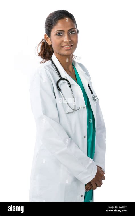 Portrait Of A Happy Female Indian Doctor Stock Photo Alamy