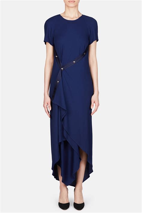 Sophie Snap Front Crepe Dress Navy The Line