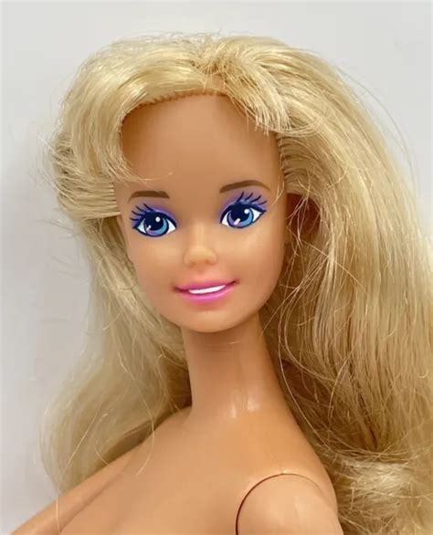 MATTEL BARBIE DOLL Blonde Hair Bangs Twist Turn Nude For OOAK 1976