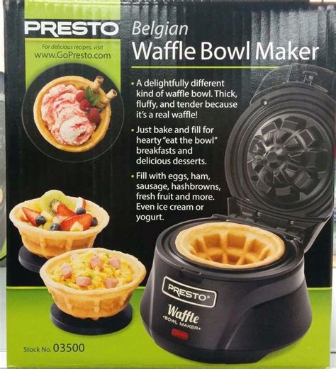 New Belgian Waffle Bowl Maker Presto Makes 4 Inch Waffle Bowls Free