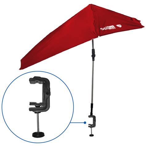 Solpro Clamp On Shade Umbrella 4 Way Clamp Umbrella With 360 Degree Swivel And Push Button