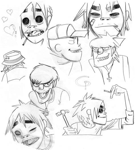 I Redrew The Real Gorillaz Style By Free Hand And Not Tracing In Some
