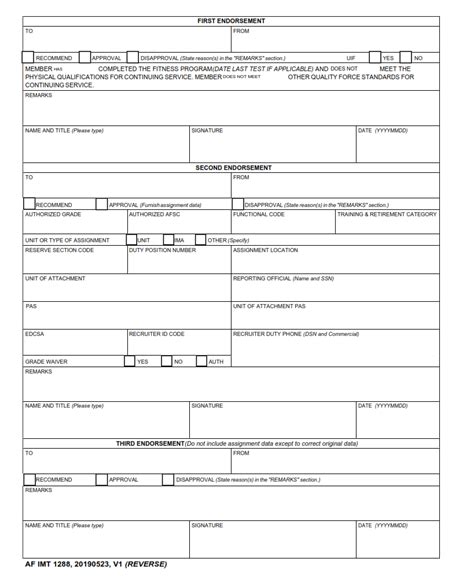 Af Form 1288 Application For Ready Reserve Assignment Finder Doc