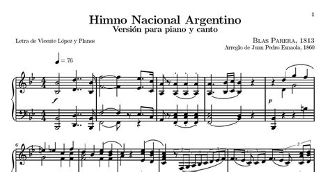 Himno Nacional Argentino Partitura Para Piano Y Canto Pdf Dochub