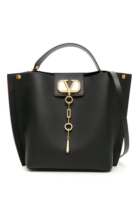Valentino Escape V Logo Leather Shoulder Bag In Black Save 22 Lyst