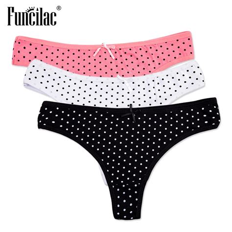 buy funcilac women s underwear sexy dot g strings cotton thongs breathable