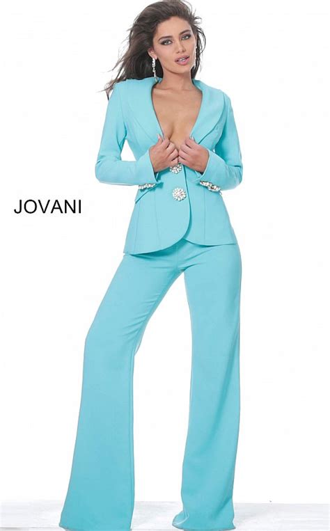 Jovani Dress 02637 Turquoise Two Piece Evening Suit In 2020 Evening