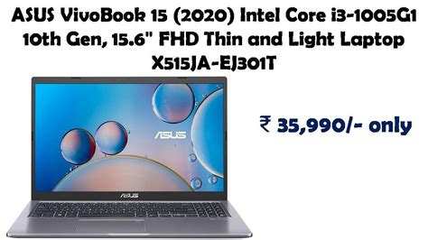 Asus Vivobook 15 2020 Intel Core I3 1005g1 10th Gen 156 Fhd Thin