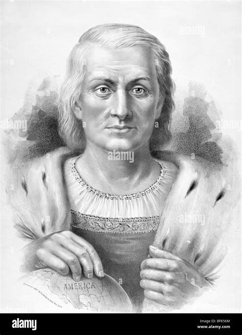 Christopher Columbus And Painting Im Genes De Stock En Blanco Y Negro