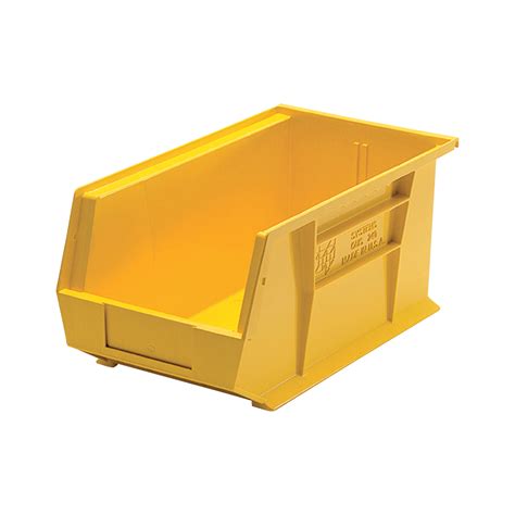 Home > storage products > storage bins. Quantum Storage Heavy Duty Stacking Bins — 14 3/4in. x 8 1/4in. x 7in. Size, Yellow, Carton of ...