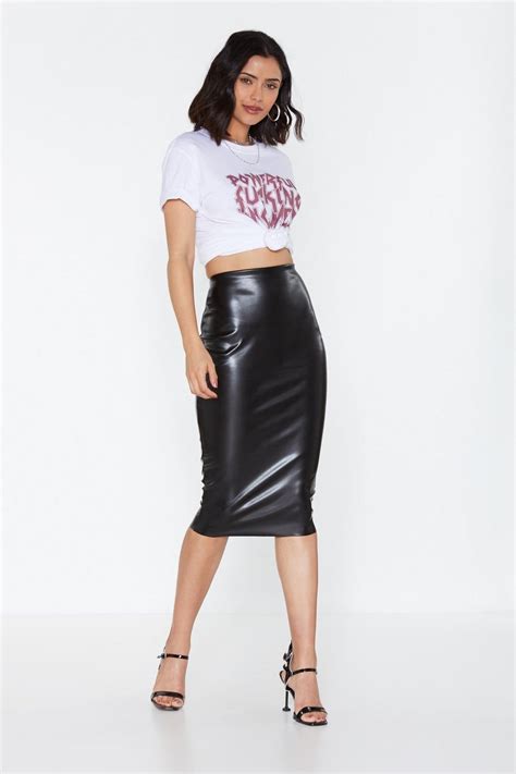 chasing the night faux leather midi skirt nasty gal
