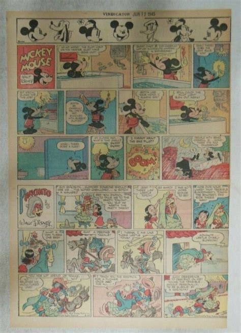 Mickey Mouse Sunday Page By Walt Disney From 6171945 Tabloid Page