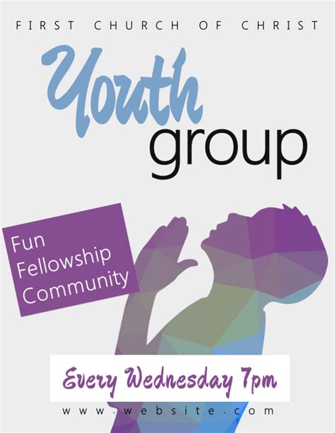 Church Youth Group Flyer Template Postermywall