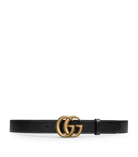 Gucci Black Leather Double G Belt Harrods Uk