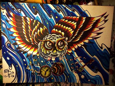 Tattoo Flash Owl By Dopehat569 On Deviantart