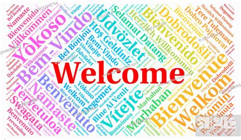 Welcome Word Cloud In Different Languages Stock Photo Picture And Low