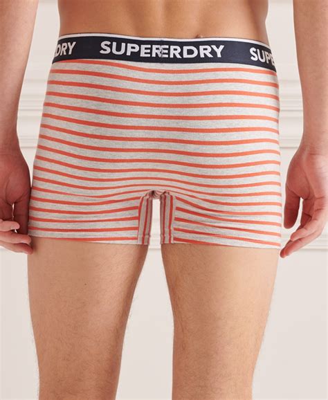 Mens Organic Cotton Classic Boxer Triple Pack In Multi Superdry Uk