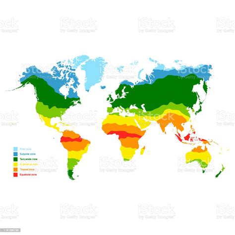 Vetores De Mapa Com Zonas Climáticas Mundiais E Mais Imagens De Clima