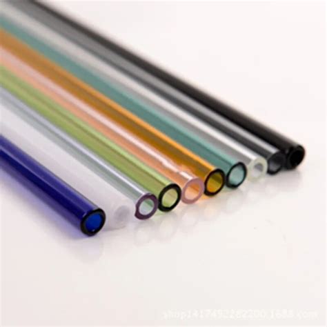 30pcslot Colorful Reusable Borosilicate Glass Drinking Straws1 Straw